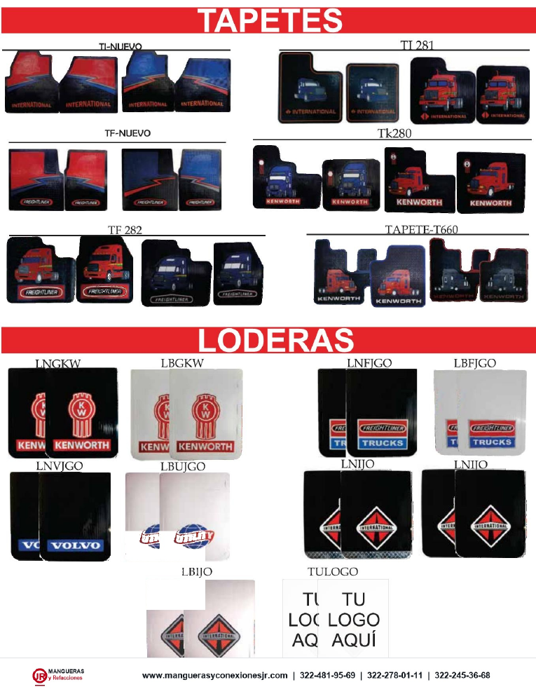 Tapetes y loderas para tractocamion